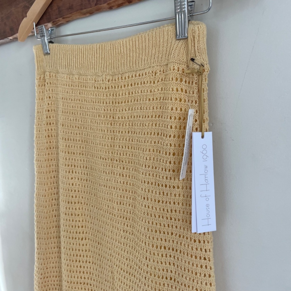 House of Harlow 1960 | NWT Boho Crochet Knit Cotton Midi Skirt S - Picture 2 of 8